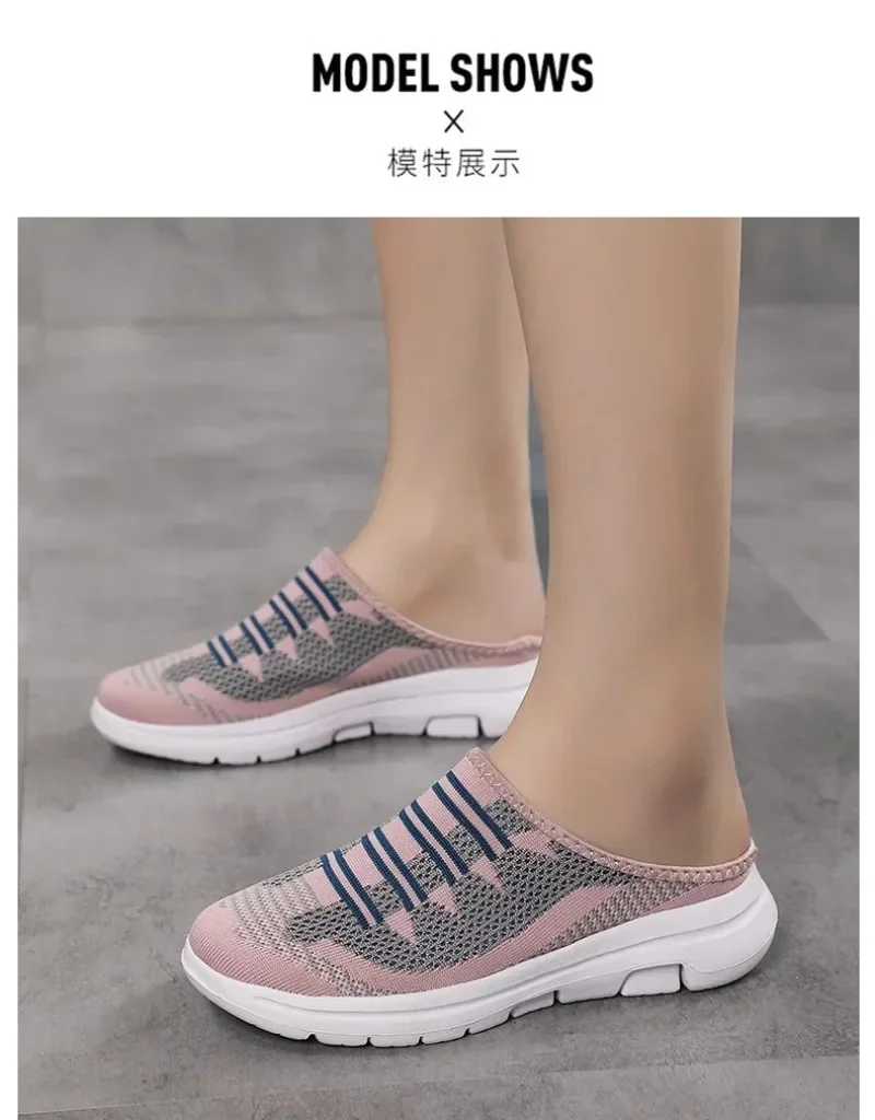 Zapatillas de moda para mujer ligeras con punta redonda