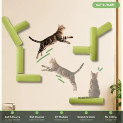 Rascador de Pared para Gatos – Poste Autoadhesivo Cilíndrico