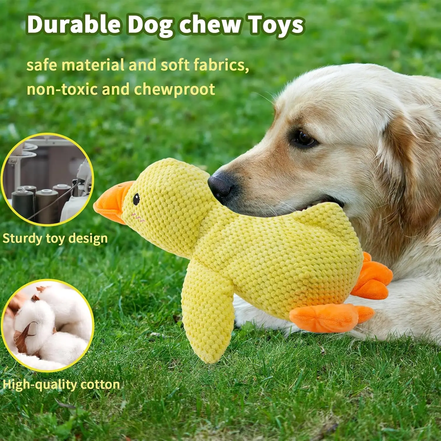 Peluche pato para perros vista frontal
