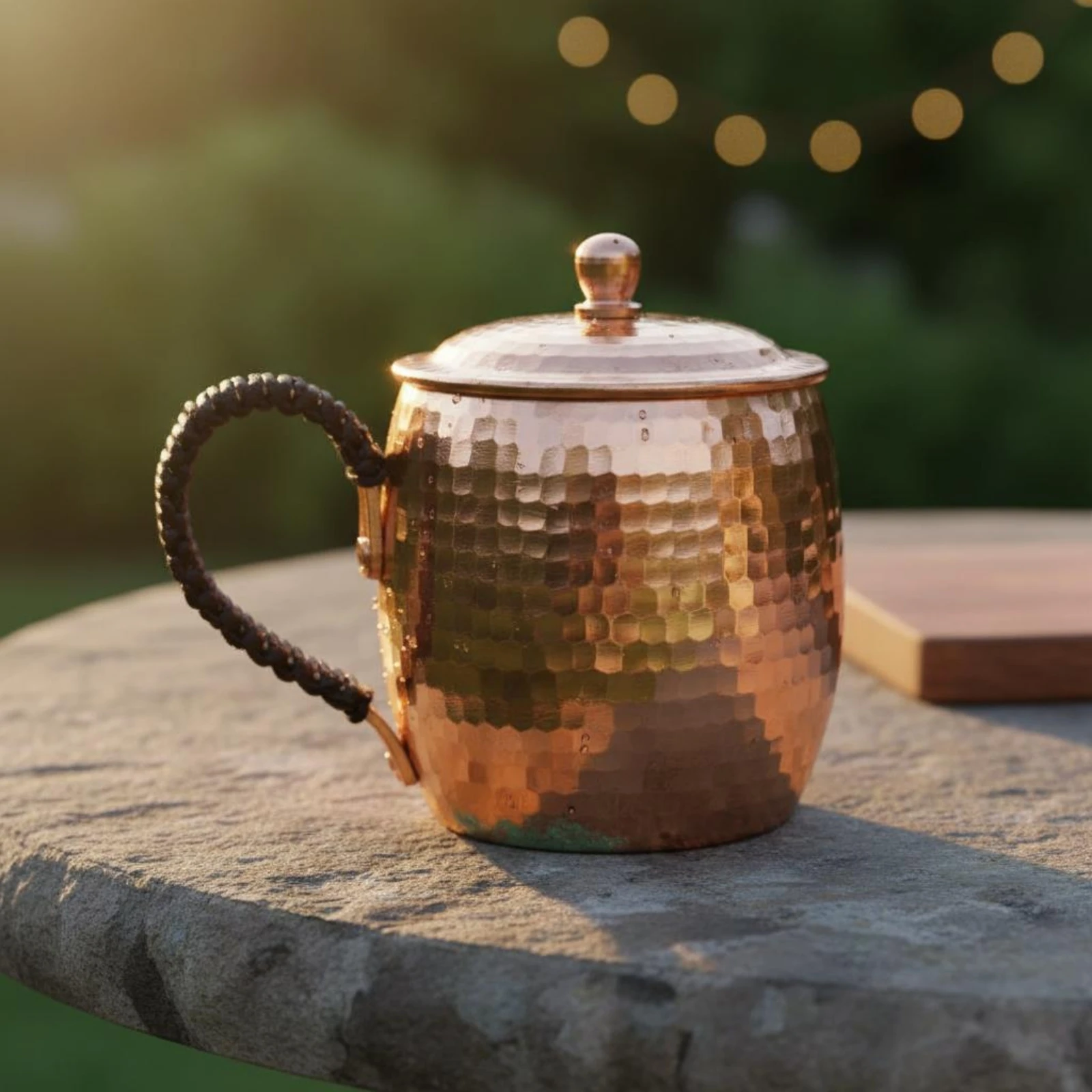 Taza de cobre para Moscow Mule con tapa y acabado pulido premium - imagen 5