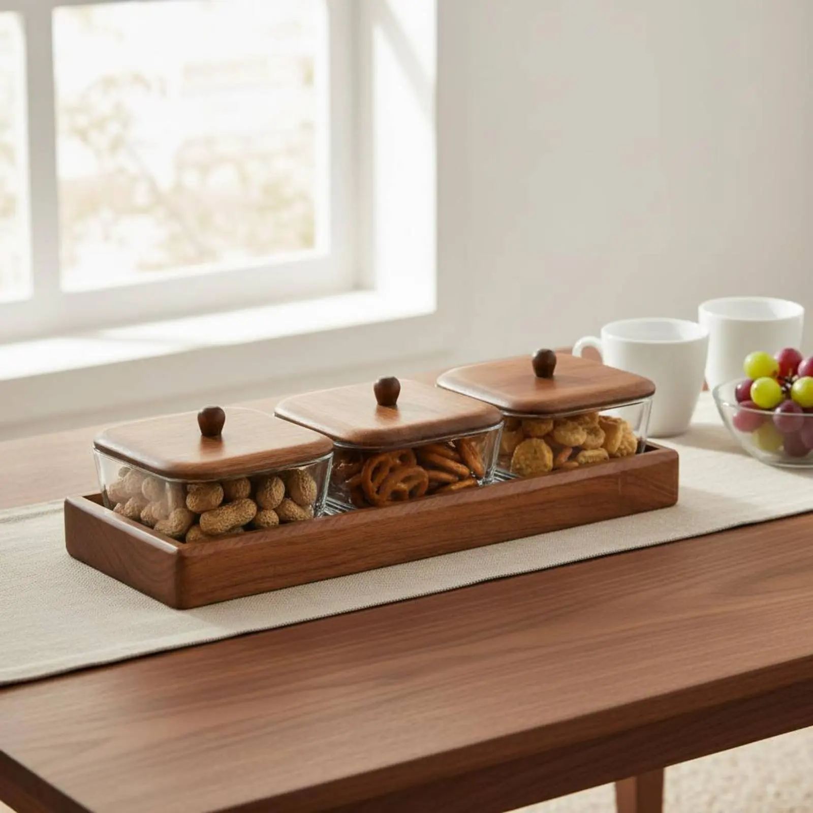 Juego de platos para aperitivos con bandeja de madera para gato y perro - imagen 5