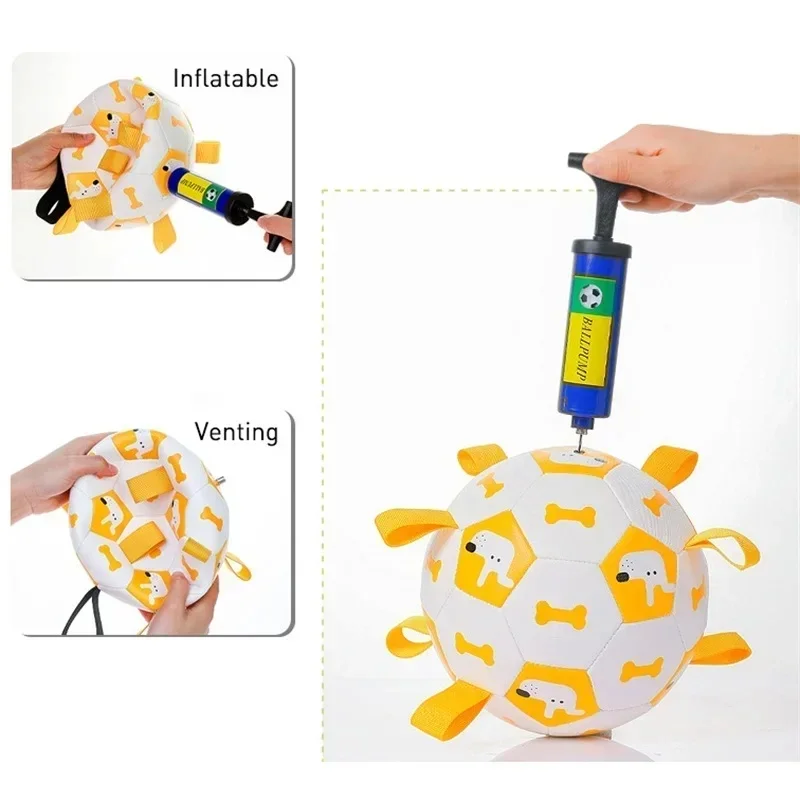 Pelota de Fútbol Inflable para Perros – Juguete Resistente - imagen 2