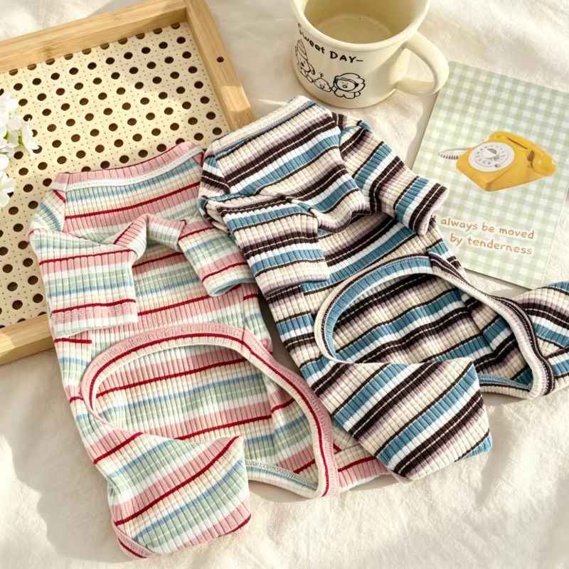 Mono Pijama con Rayas para Perros y Gatos – Suave y Cálido - imagen 4
