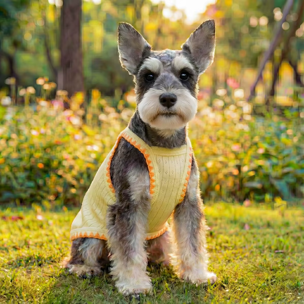 Chaleco de verano para perro con diseño tropical y bordado