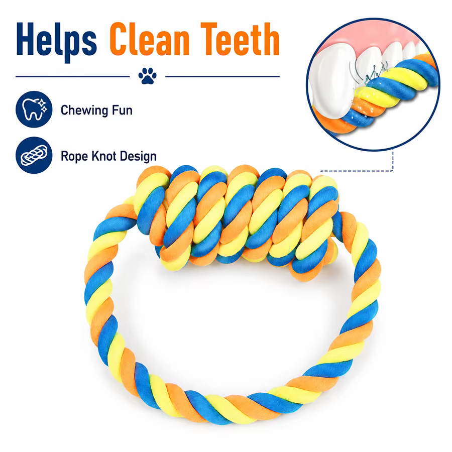 Cuerda dental de algodón para perros medianos/grandes – Morder y tirar - imagen 2
