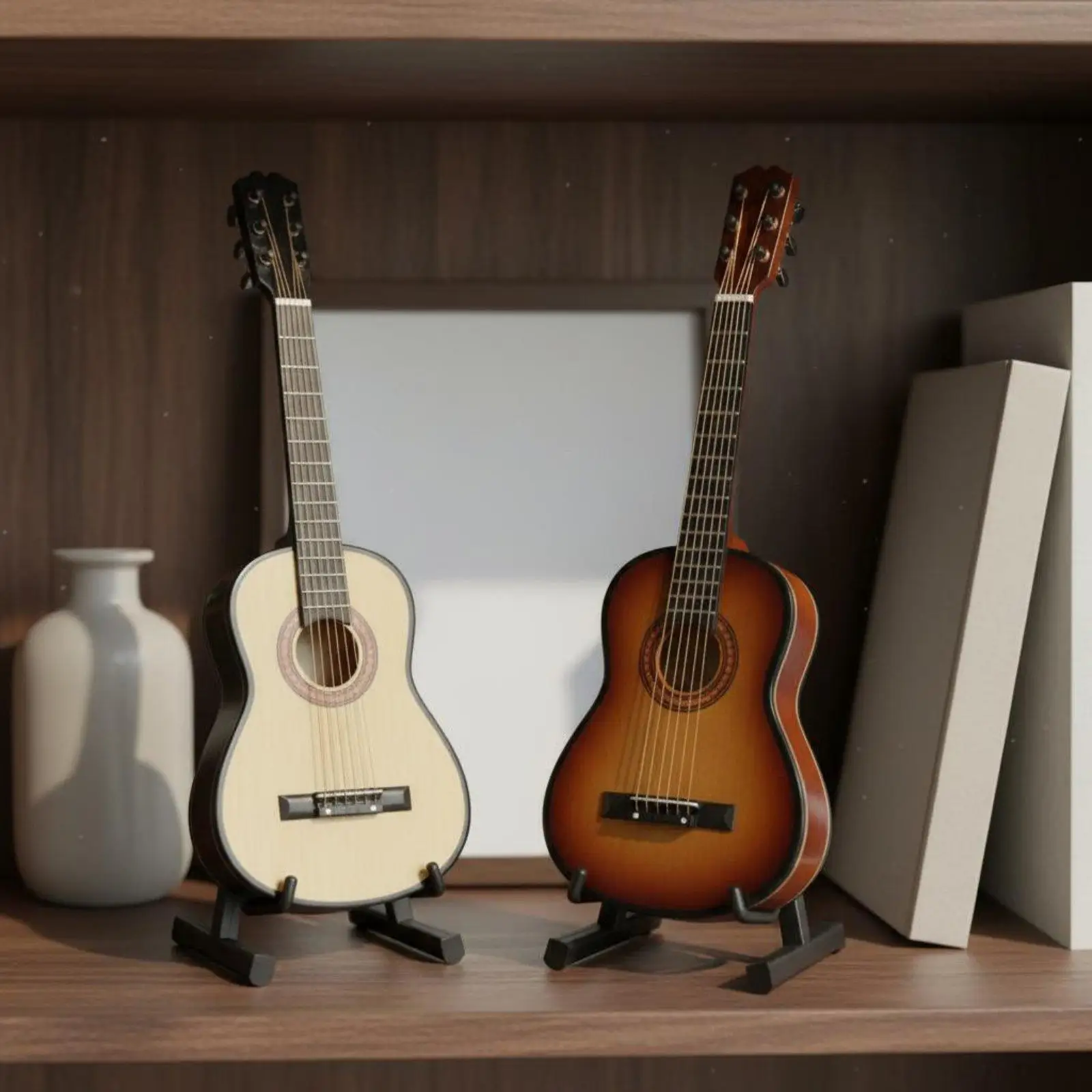 Mini Guitarra para Gatos con Soporte – Juguete Decorativo de Madera Pulida - imagen 2