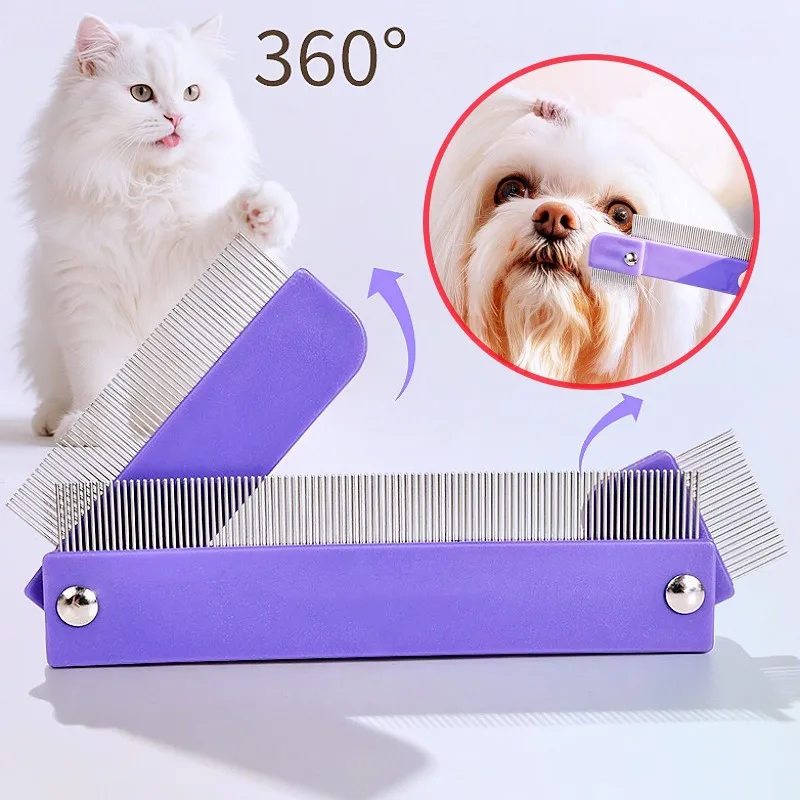 Peine plegable antipulgas para perros: cepillo de aseo y pelo