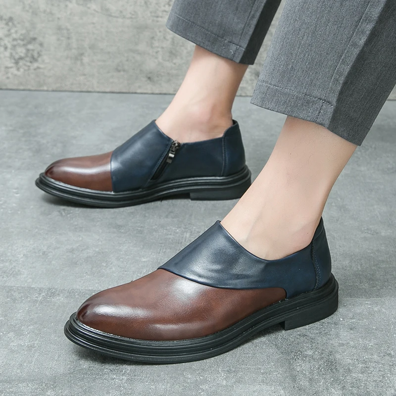 Zapatos elegantes de piel para hombre con cremallera lateral - imagen 5