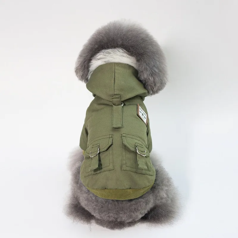 Abrigo de invierno para mascotas con bolsillos