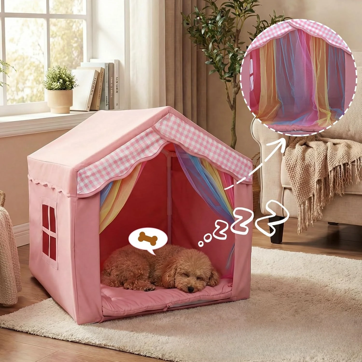 Camita tienda campaña para perros pequeños – con colchoneta - imagen 2