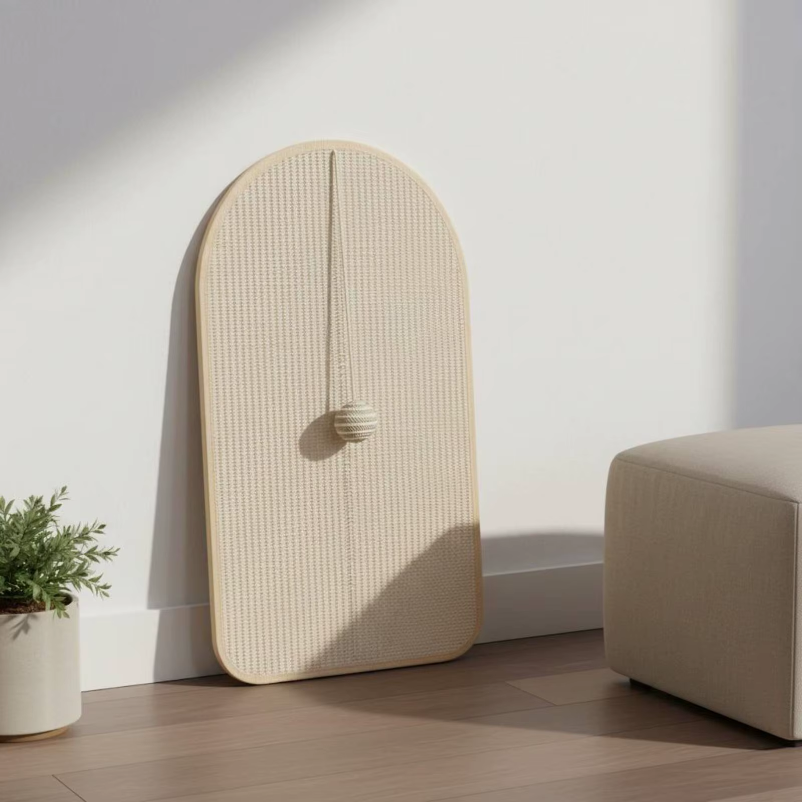 Tapete rascador de sisal para gatos con juguete – Protector de muebles - imagen 4