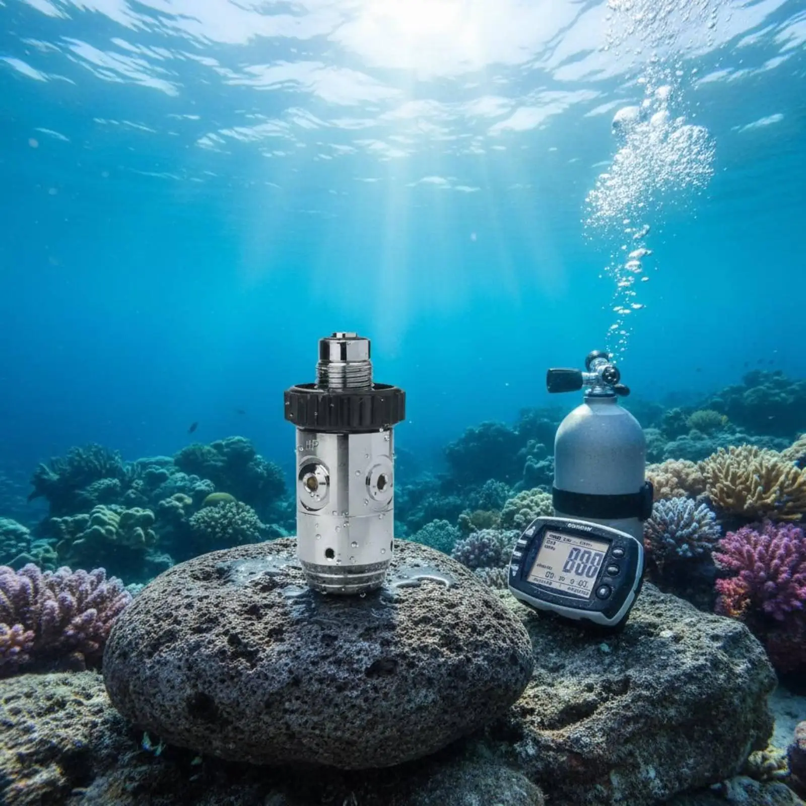 Regulador de Buceo para Sistema de Presión – Primera Etapa de Titanio Cromado - imagen 5
