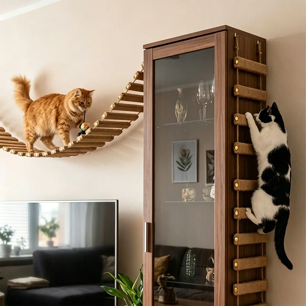 Escalera puente de sisal para gatos: cuerda rascadora y escaladora - imagen 3