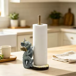 Portarrollos decorativo con dinosaurio para baño y cocina
