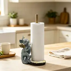 Portarrollos decorativo con dinosaurio para baño y cocina