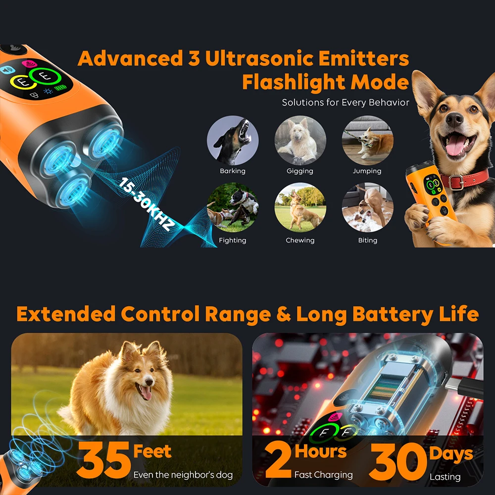 Repelente con linterna LED encendida