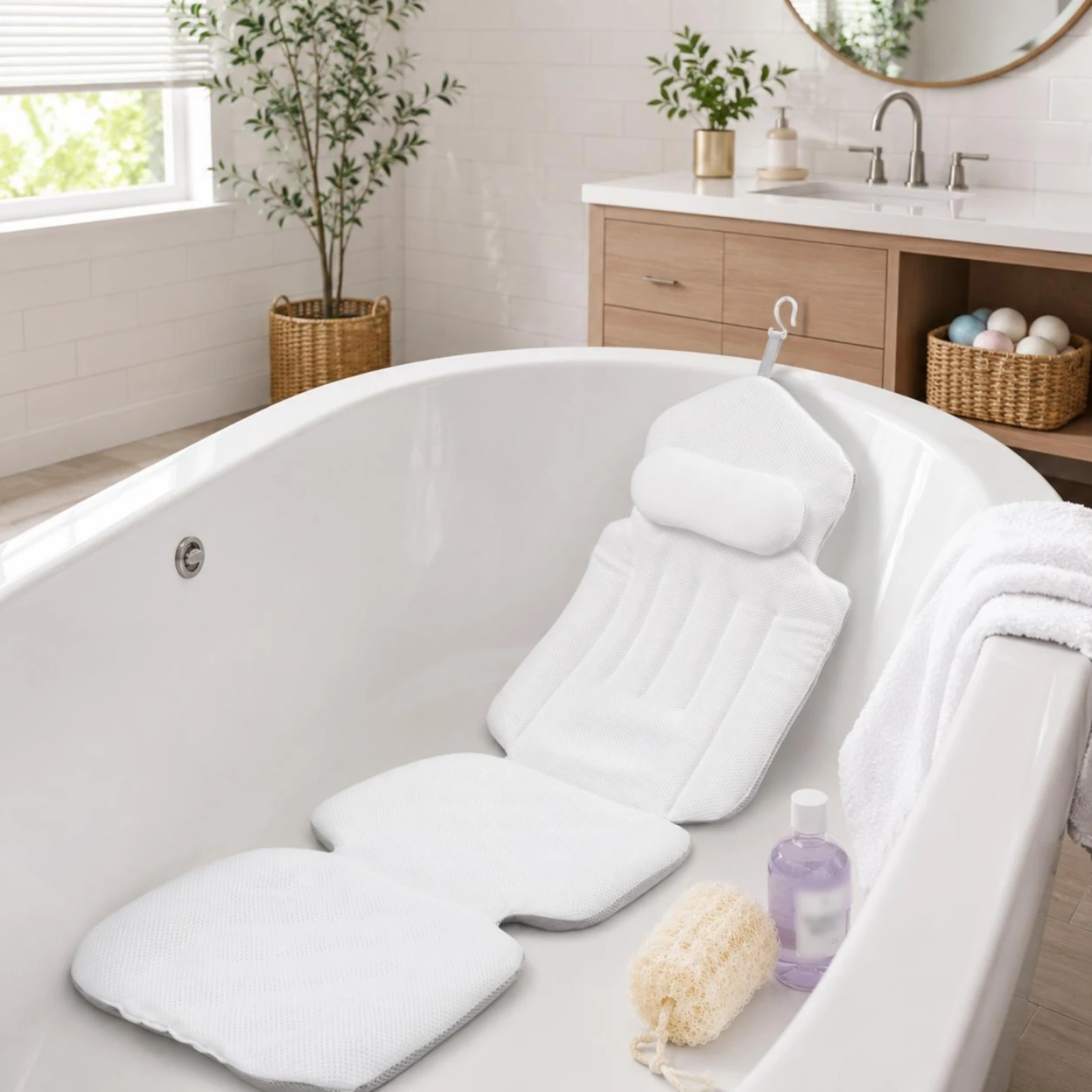 Cojín reclinable acolchado para bañera de perros y gatos - imagen 5