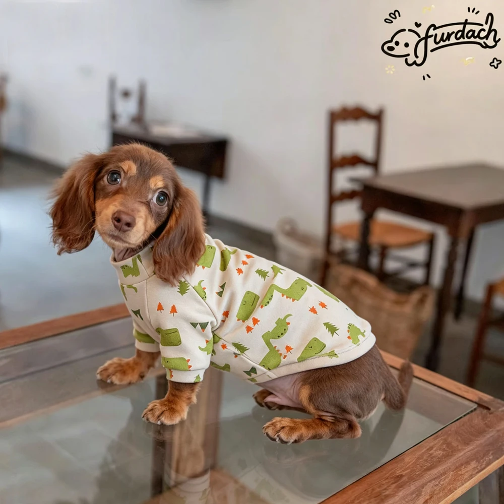 Sudadera de algodón suave manga larga para perros salchicha - imagen 4