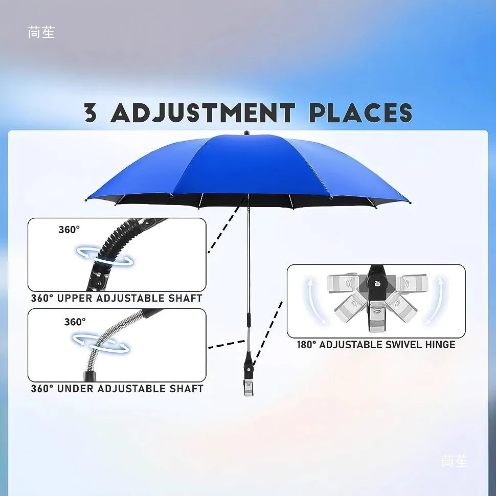 Sombrilla desmontable para silla de playa y camping con protección UV - imagen 2