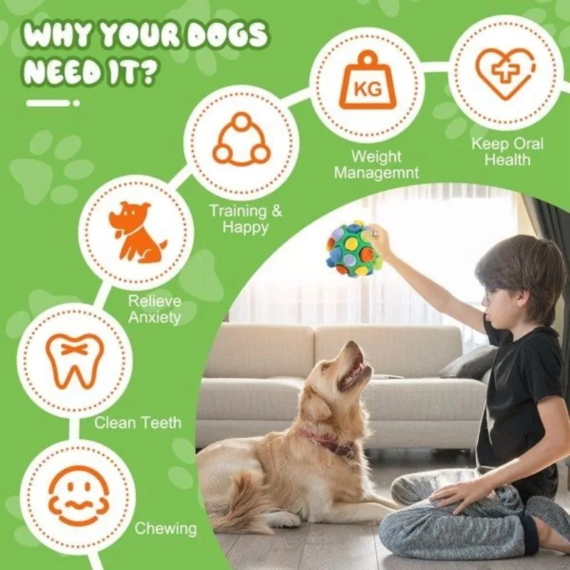 Bola olfativa para perros vista frontal