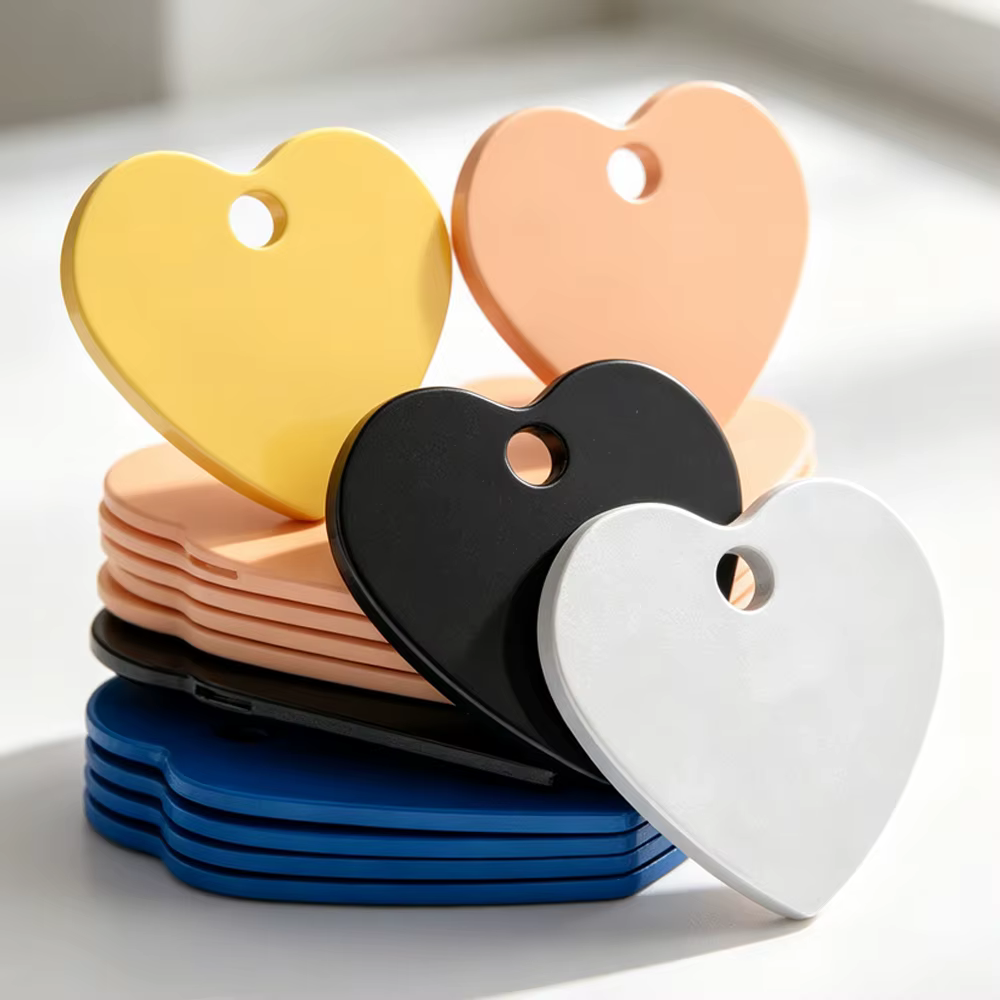 Placa de identificación con forma de corazón para perro y gato