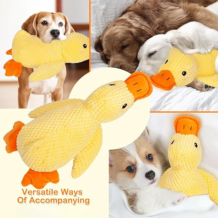 Juguete peluche pato con sonido para gatos y perros – Dentición y juego - imagen 3