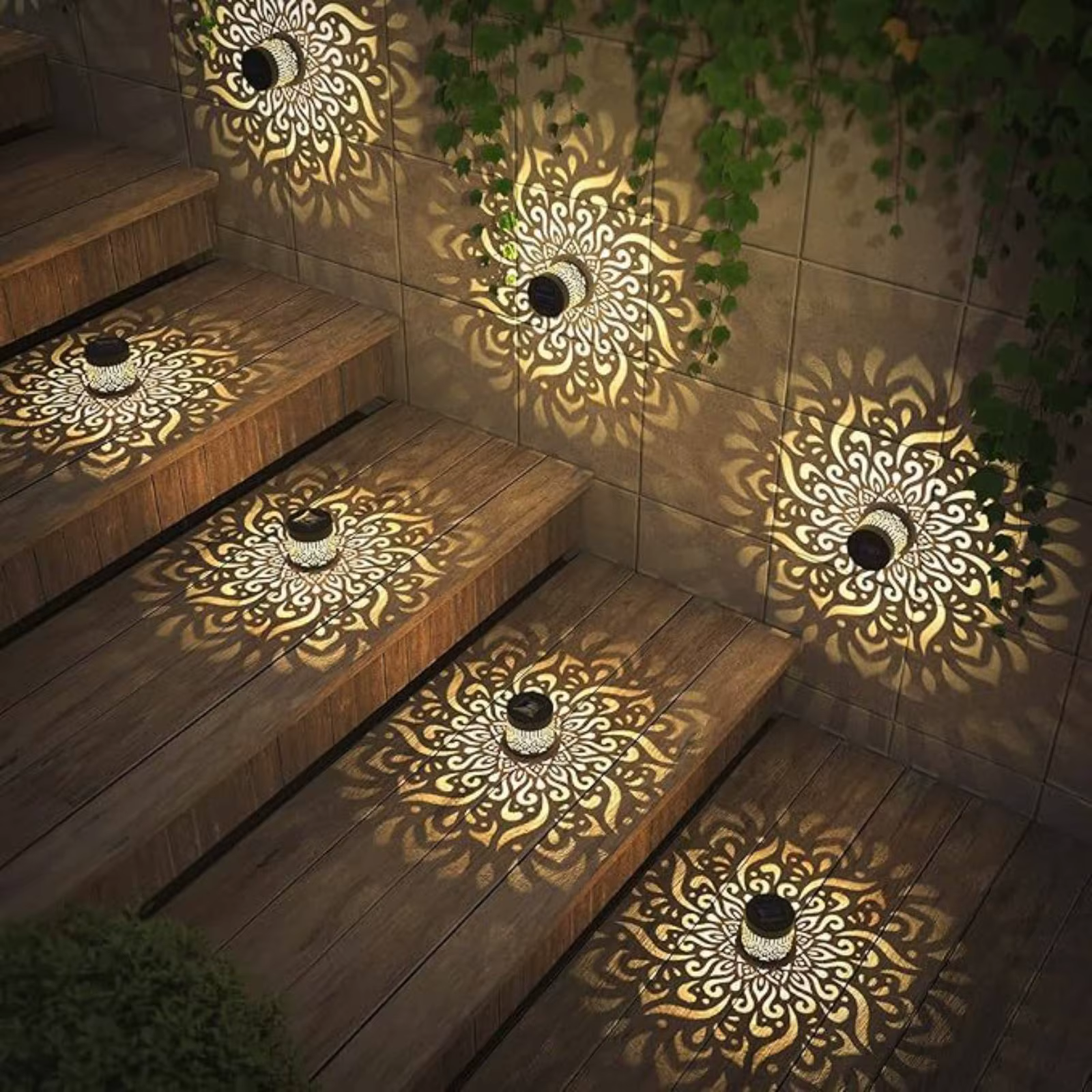 Lámpara solar mandala impermeable para pared, jardín y patio - imagen 3