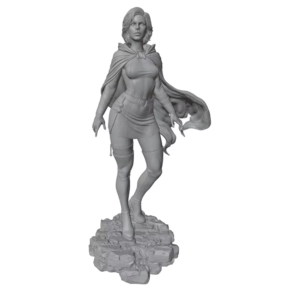 Miniatura GK de estatua de personaje anime gris, sin montar y pintar - imagen 5