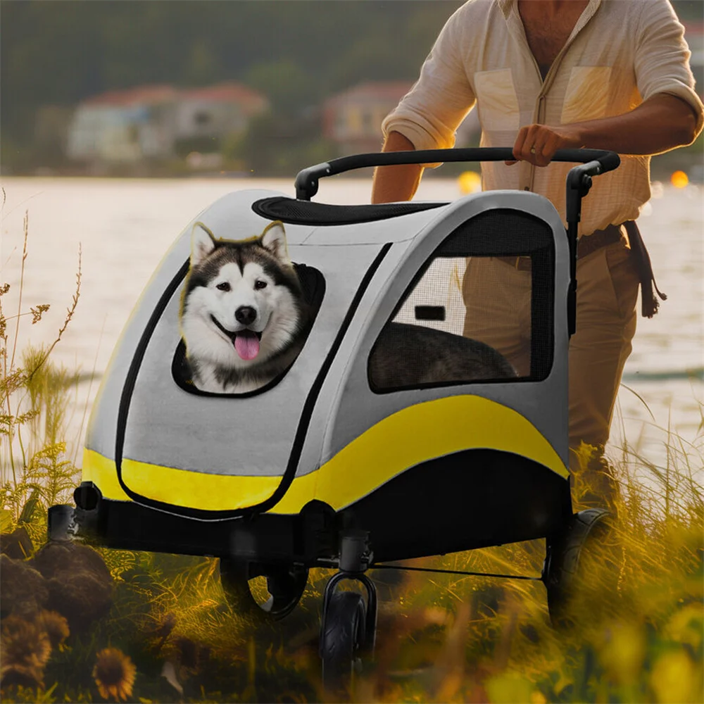 Carrito plegable para mascotas: jaula de viaje para perros y gatos - imagen 5