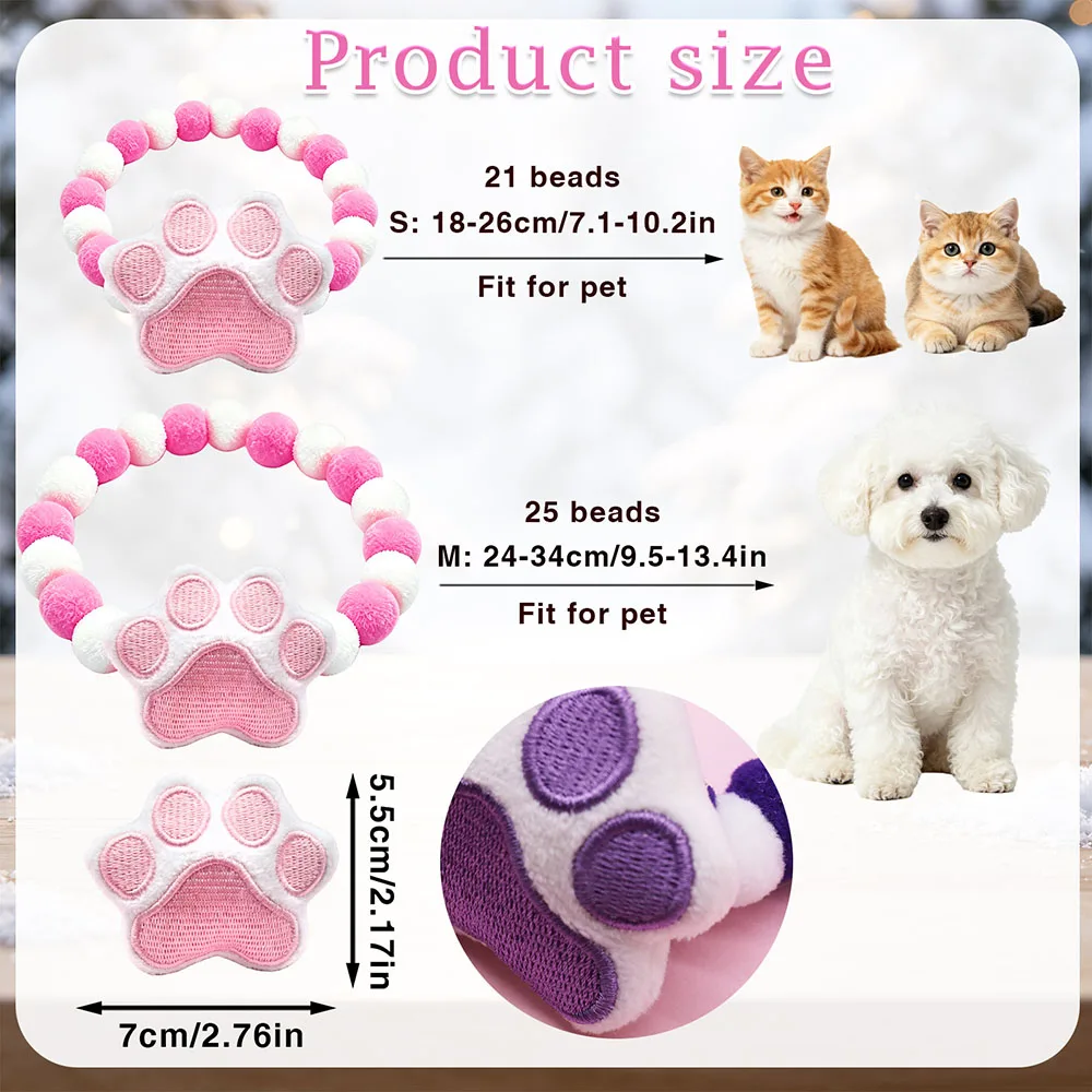 Lazos hechos a mano para cachorros y perros pequeños – Bolas y patas - imagen 5