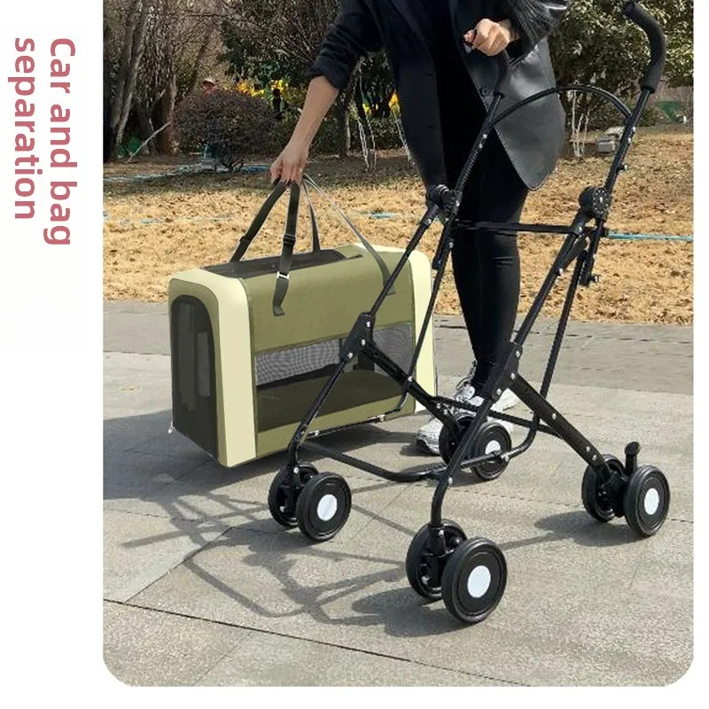 Carro plegable para perros y gatos – Cochecito de viaje ligero - imagen 2