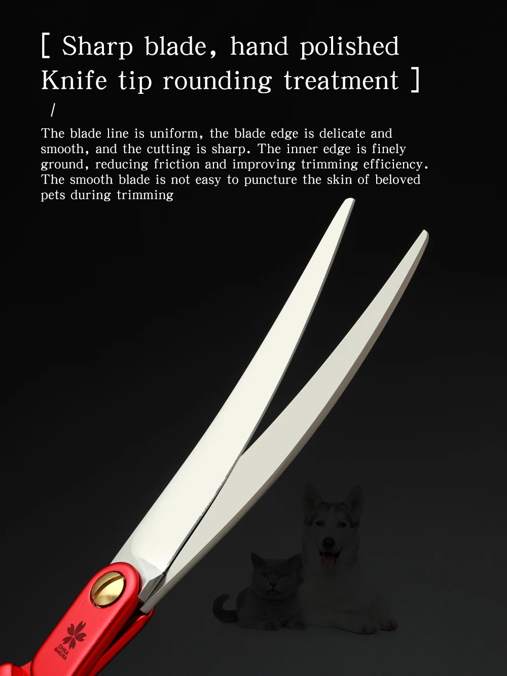 Tijeras curvas para grooming de mascotas