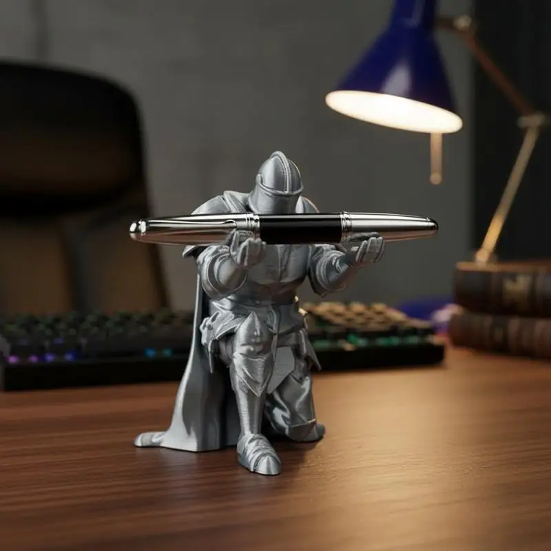 Organizador de escritorio portalápices de resina estilo armadura medieval - imagen 5
