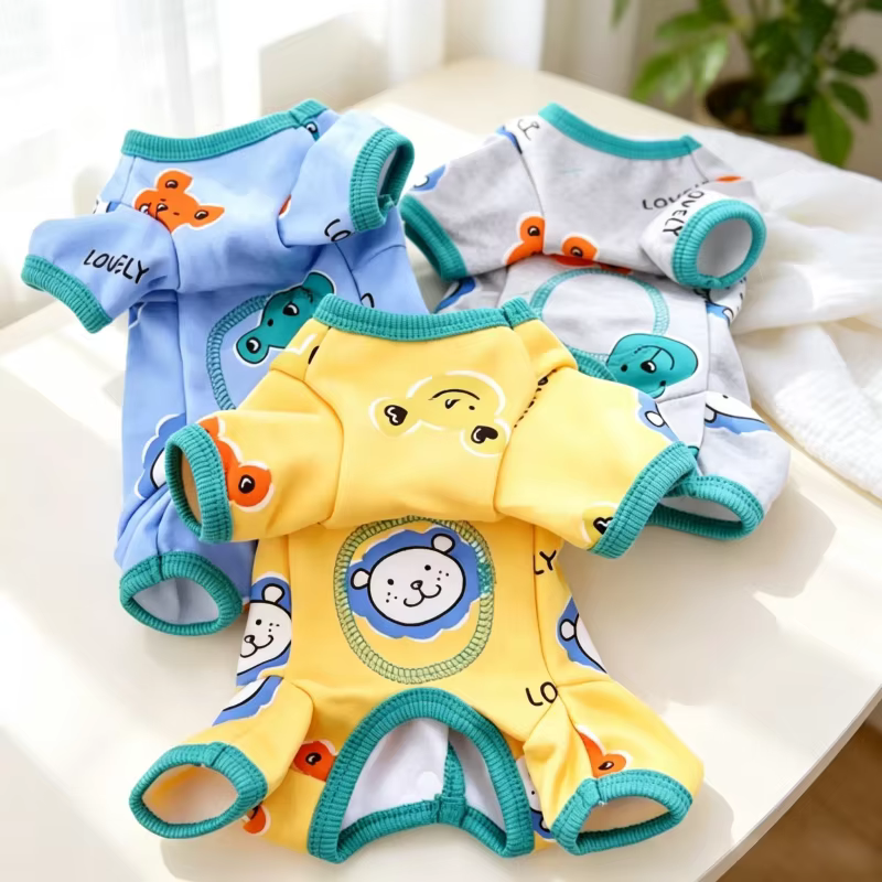 Ropa otoño cálida perros gatos: monos pijamas cachorros bichón - imagen 2