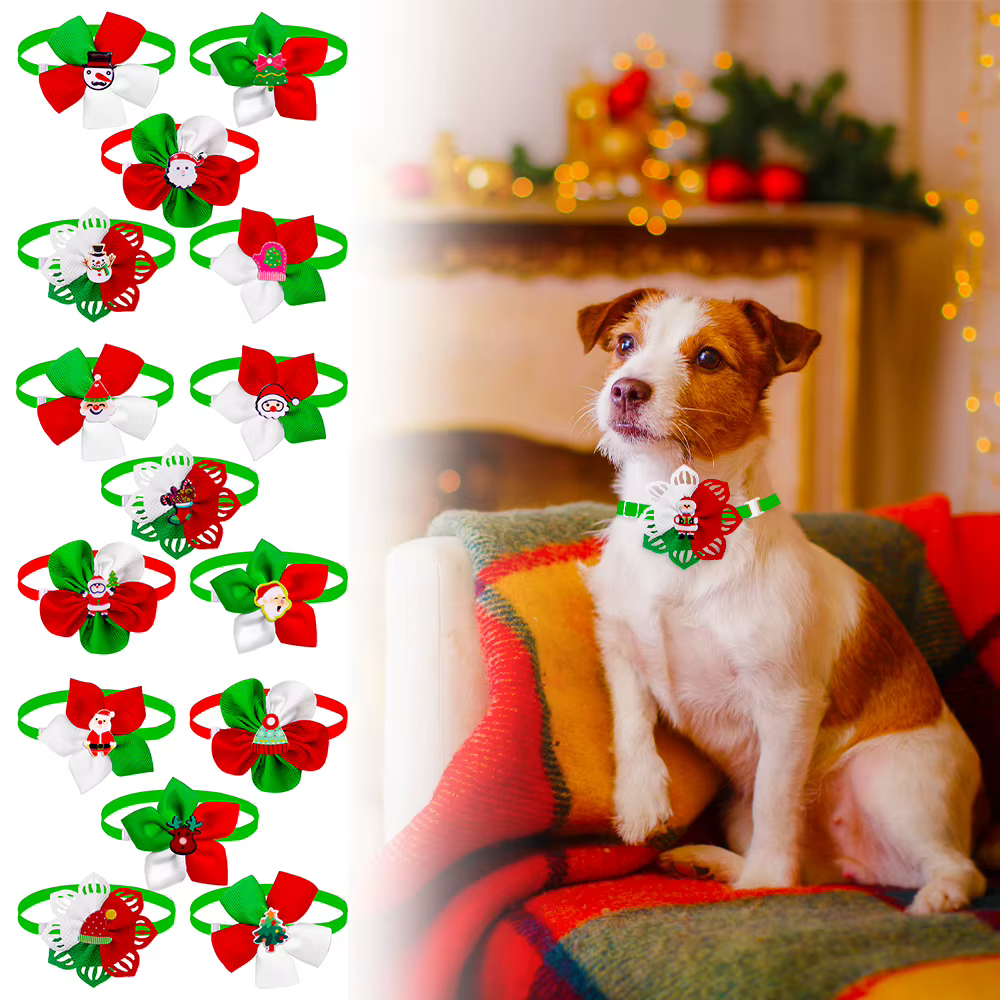 Pajarita navideña para perros pequeños y gatos – Adorno festivo