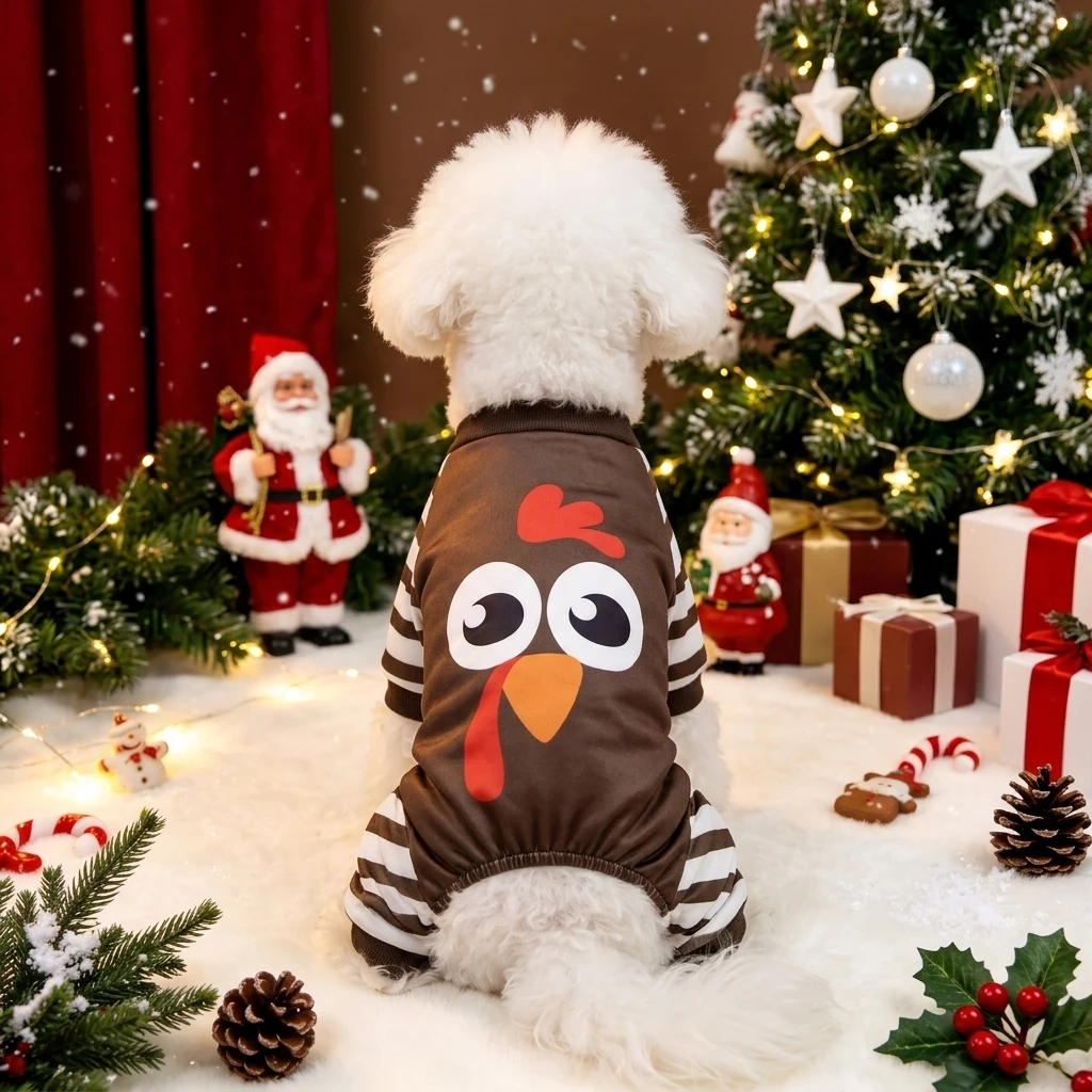 Mono navideño para perro con diseño de pavo - imagen 4