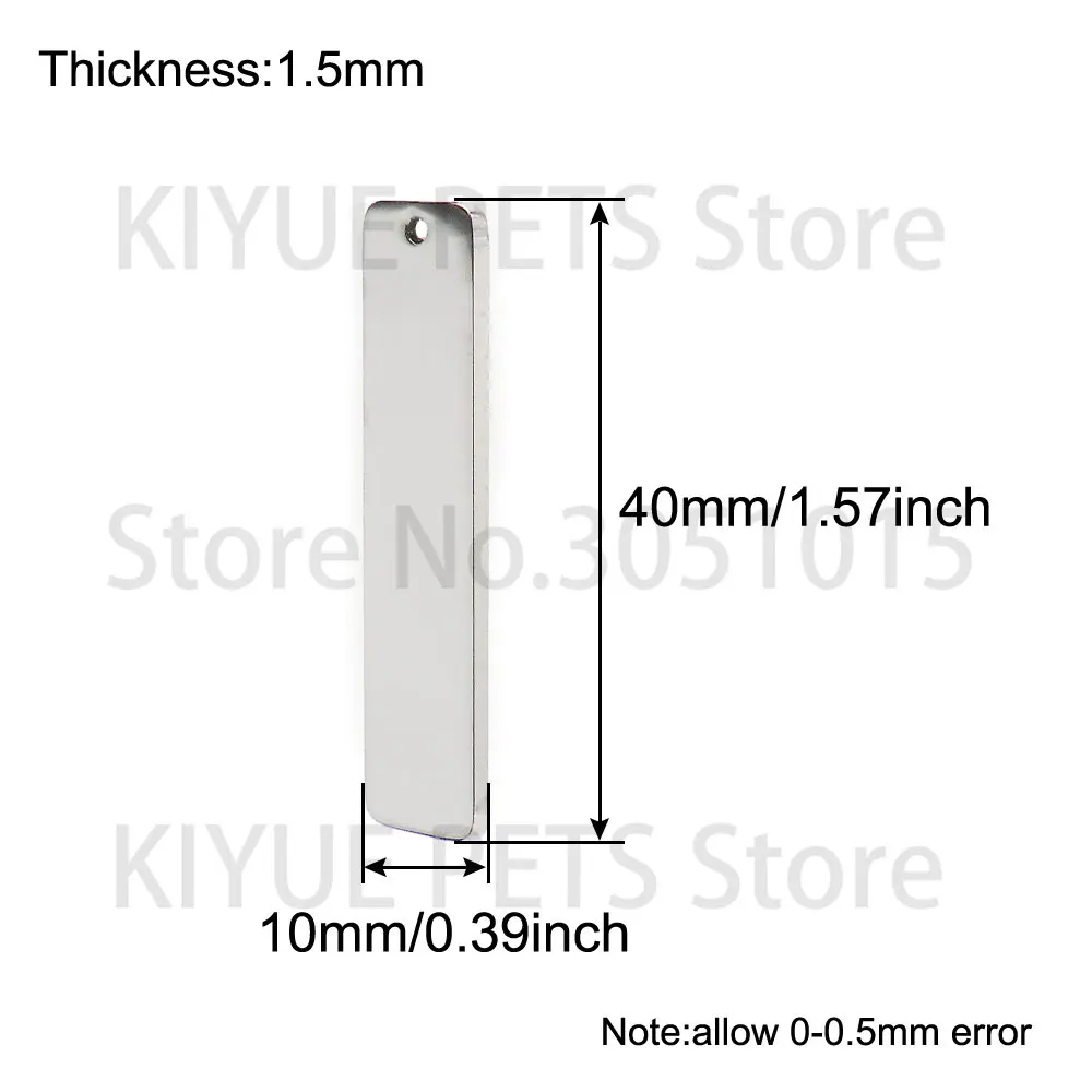 Etiqueta rectangular de acero inoxidable en acabado plata con superficie grabable