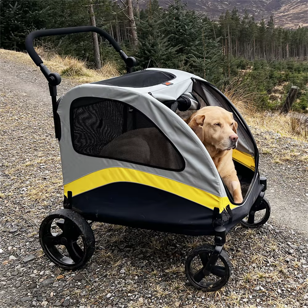 Carrito de paseo plegable para perros con 4 ruedas, viajes - imagen 5