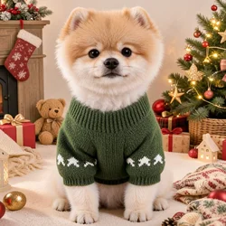 Jersey tejido cuello alto para perros y gatos con estampado de lazo