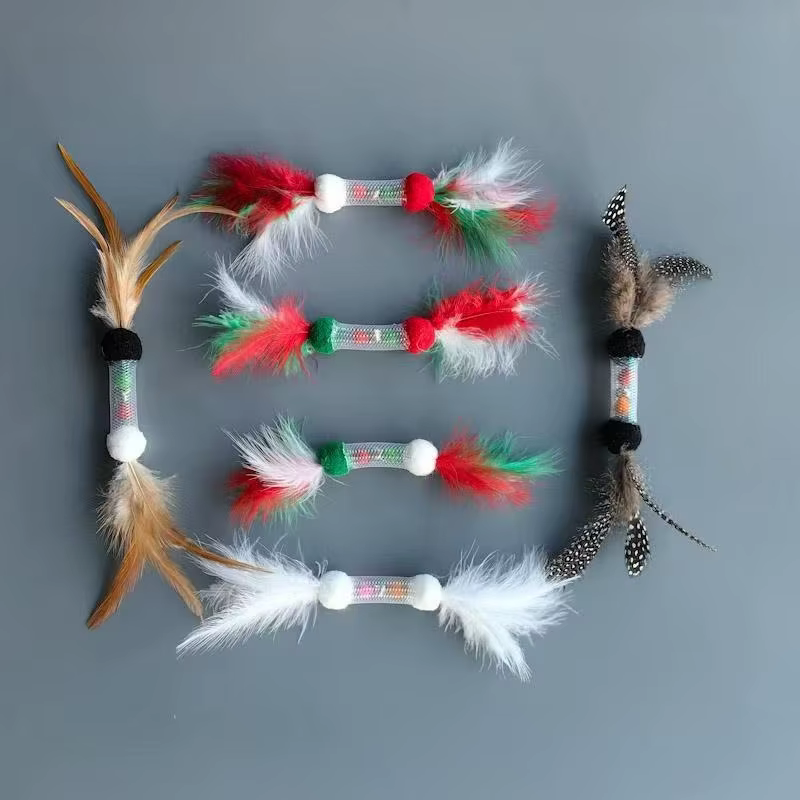 Juguete interactivo para gatos con pelota y plumas de colores - imagen 5