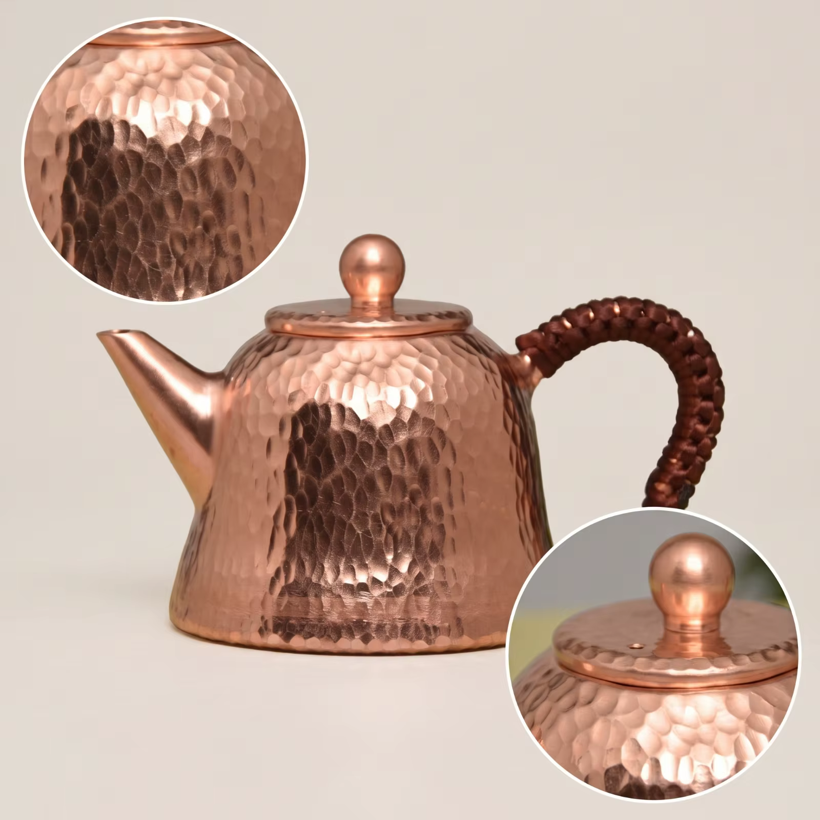 Tetera de Cobre Rústica – Pieza de Colección en Cobre Puro - imagen 3