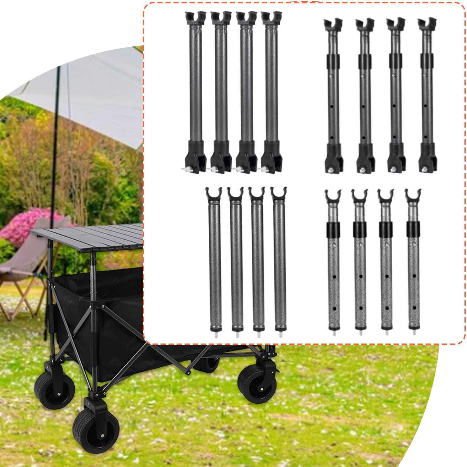 Varillas de soporte para mesa de camping, patas de metal para mascotas - imagen 2