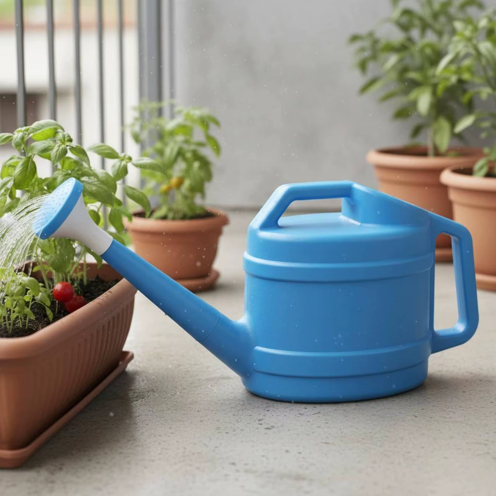 Regadera para plantas de interior y balcón con pico largo y rociador - imagen 5