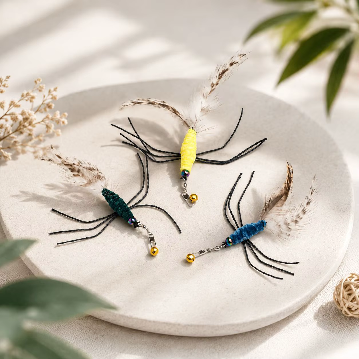 Varita interactiva para gatos con plumas e insectos intercambiables - imagen 4