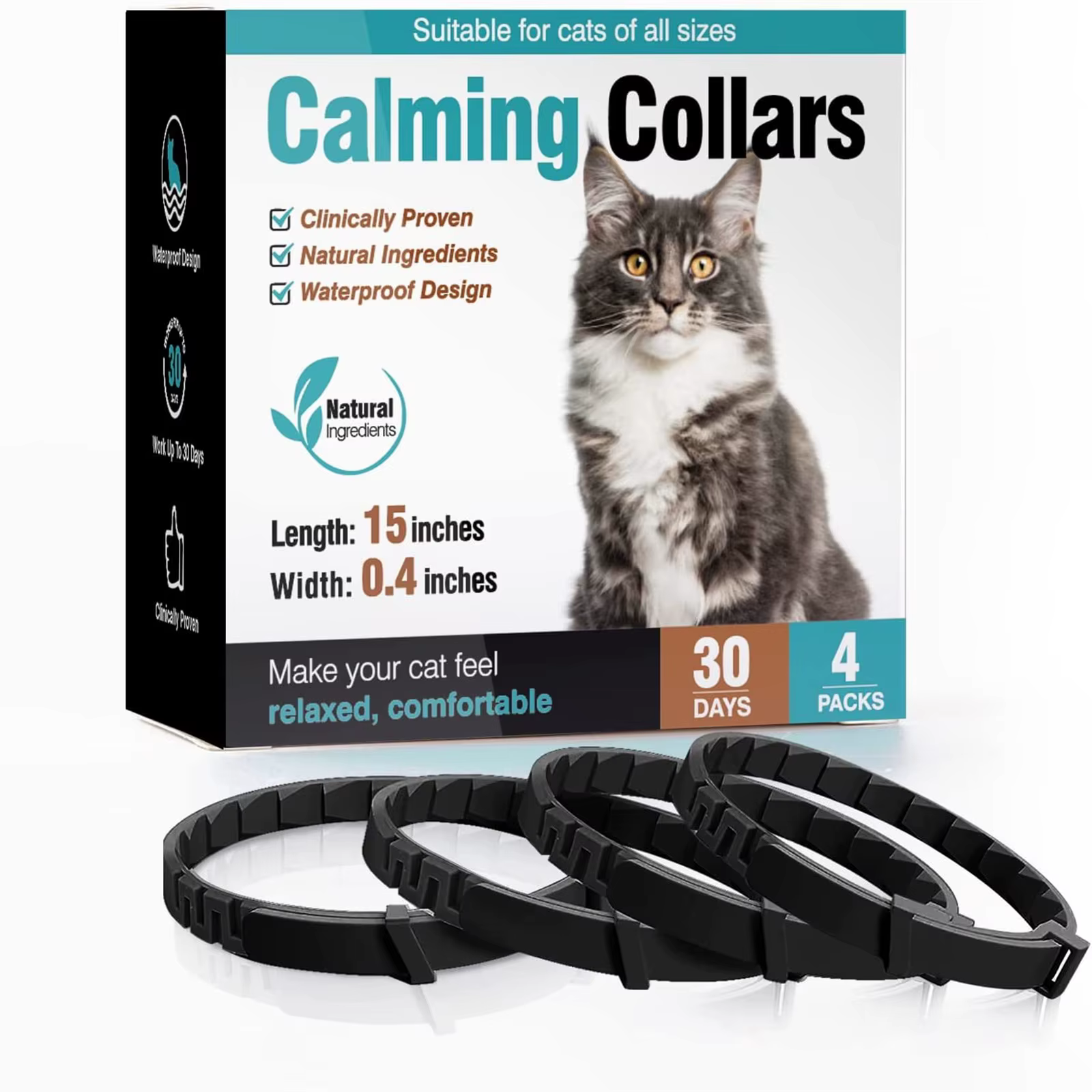 Collar confort anti-ansiedad para gatos – Elástico e impermeable
