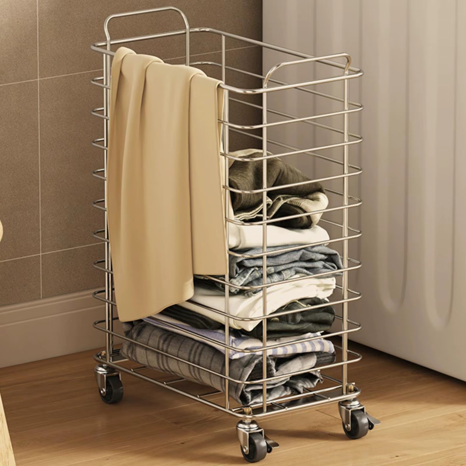 Cesta para la ropa con ruedas y gran capacidad