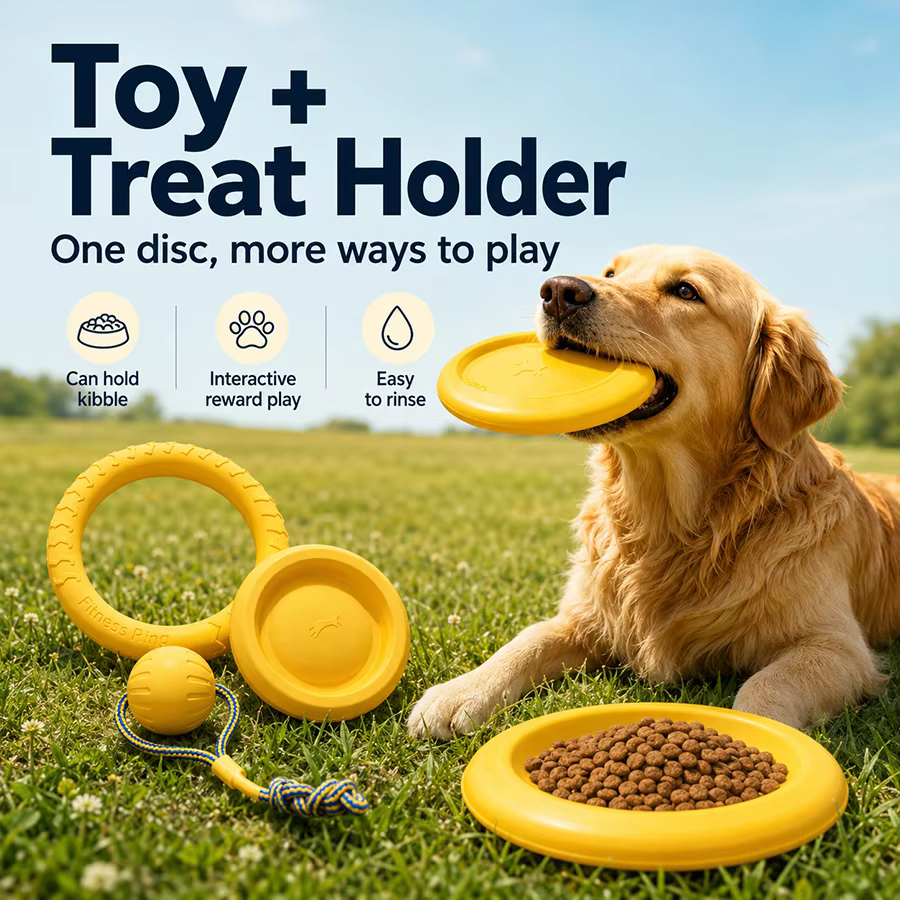 Juguetes para perros en EVA: anillo mordedor, frisbee y cuerda - imagen 4