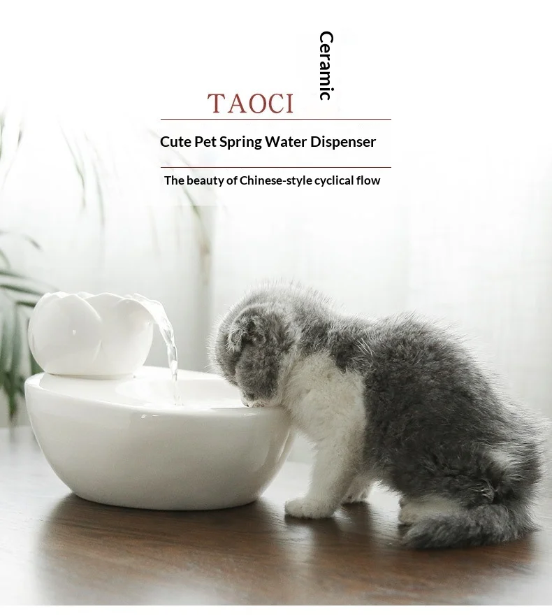 Fuente de agua inteligente de cerámica para gatos