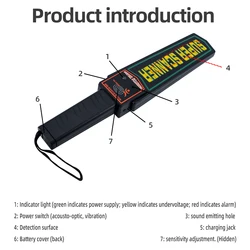 Detector de metales portátil para seguridad y búsqueda exterior