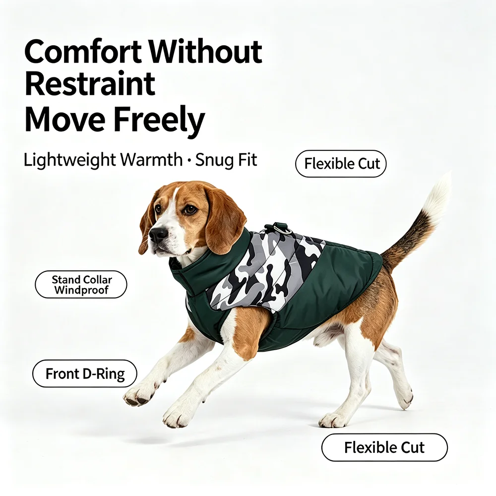 Chaqueta invierno impermeable viento perros pequeños medianos Bulldog Pug